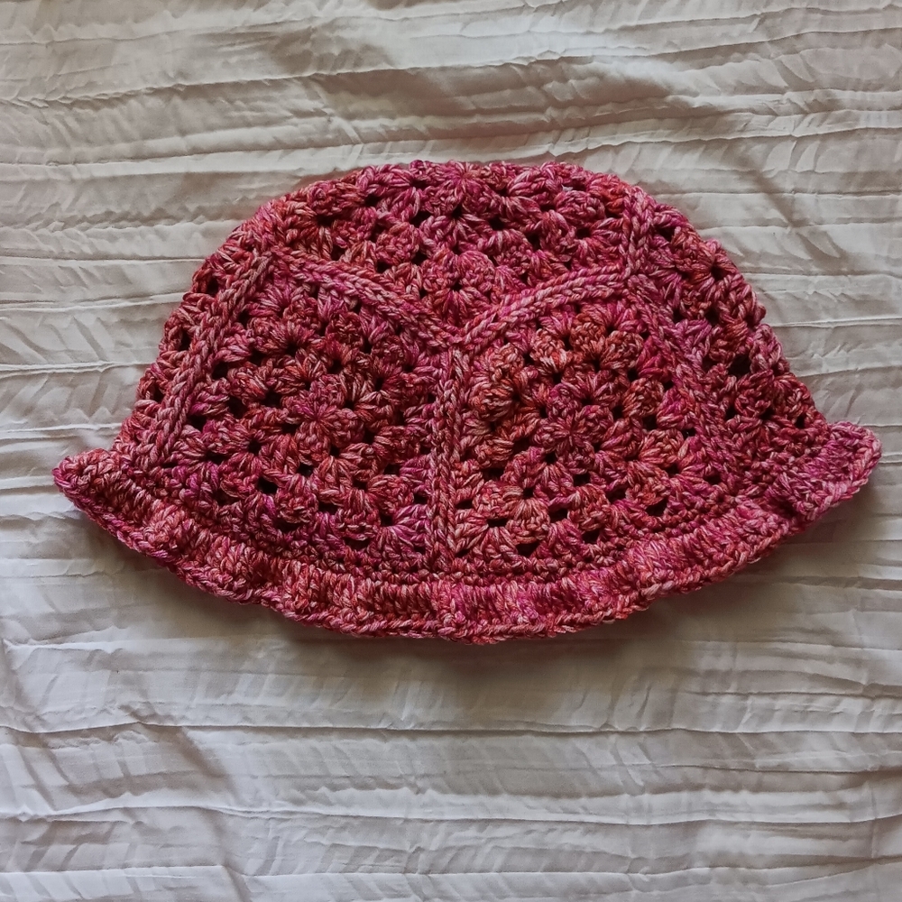 Handmade Crochet Granny Square Bucket Hat